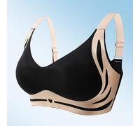 Damen-BH mit Spitzenrand und Schnalle Auf der Vorderseite, Ohne Stahlringbewegung, nahtlose Raffung, Anpassung, Yoga, Schlaf, großer BH Fitness Set Damen Bekleidung (Black, XL)