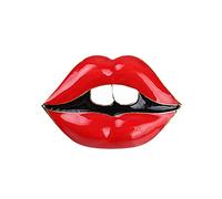 Damen Brosche Mode Sexy Rote Lippen Brosche Frauen Pullover Zubehör Anstecknadel Seidenschal Schnalle Hals Schal Schnalle Frauen Zubehör Männer Damen Schmuck 1pc (Red, One Size)