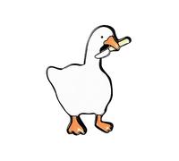 Damen Brosche Untitled Goose Game Big Goose Brooch Cartoon Niedliche Emaille-Weiß-Gans-Brosche Schalclip (A, One Size)