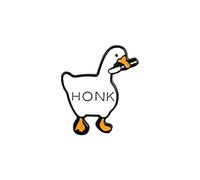 Damen Brosche Untitled Goose Game Big Goose Brooch Cartoon Niedliche Emaille-Weiß-Gans-Brosche Schalclip (I, One Size)