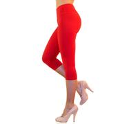Damen Capri 3/4 Leggings YESET Mixtur Baumwolle Hose Taille Haute