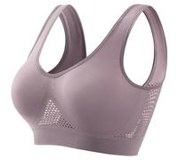 Damen-Sport-BH, gepolstert, nahtlos, kabellos, atmungsaktiv, Yoga-BH, bequemer Schlaf-BH, Workout, Laufen Bustier & (Dark Gray, XXXL)