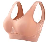 Damen-Sport-BH, gepolstert, nahtlos, kabellos, atmungsaktiv, Yoga-BH, bequemer Schlaf-BH, Workout, Laufen Bustier & (XXXXL)