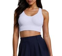 Damen-Sport-BH mit Rückenpolsterung für optimale Stoßdämpfung Hohen Tragekomfort bei Yoga Fitness Workouts (White, M)