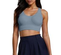 Damen-Sport-BH mit Rückenpolsterung für optimale Stoßdämpfung Hohen Tragekomfort bei Yoga Fitness Workouts (Blue, M)