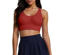 Damen-Sport-BH mit Rückenpolsterung für optimale Stoßdämpfung Hohen Tragekomfort bei Yoga Fitness Workouts (Red, M)