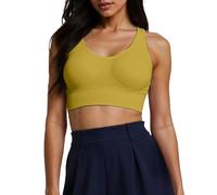 Damen-Sport-BH mit Rückenpolsterung für optimale Stoßdämpfung Hohen Tragekomfort bei Yoga Fitness Workouts (Yellow, M)