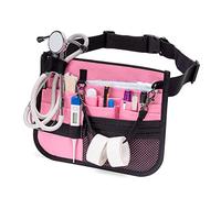 Damero Sac banane d'infirmière avec porte-ruban, sac de taille d'infirmière, pochette vétérinaire, organiseur de poche clinique utilitaire pour stéthoscopes, Rose