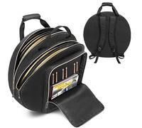 Damero Sac de cymbale 22", étui de cymbale Double Couche avec séparateur rembourré de 6 mm, poignées et Sangles de Sac à Dos pour cymbales de Batterie et Accessoires