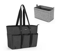 Damero Sac fourre-tout pour infirmière avec organisateur d'insertion, grands sacs à main pour femmes pour les infirmières à domicile et les soins de santé, Noir