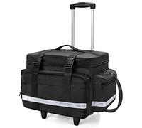 Damero Sac médical avec Chariot Amovible, Sac pour équipement médical avec Poches et séparateurs Amovibles, Sac de Premiers Secours Vide pour infirmières à Domicile, médecins, Noir