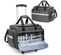 Damero Trousse de Secours Vide avec Chariot Amovible, Sac Médical à roulettes avec Séparateurs Amovibles, kit de Sauvetage d'urgence pour pour Médecins, Professionnels EMS, Gris