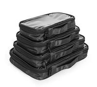 Damero Trousse de Toilette Transparente (Paquet de 4) | rousse de Voyage Imperméable Sac Cosmétique à Glissière en PVC, Organisateur de Maquillage pour Hommes et Femmes