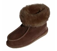 Hollert Chaussons Adam femmes en cuir, peau de mouton et laine, chauds