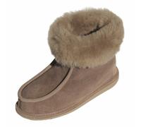 Hollert Chaussons Adam femmes en cuir, peau de mouton et laine, chauds