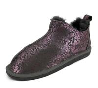 Femmes Peau de Mouton Chaussons Angel Chaussures avec Laine Véritable en Cuir