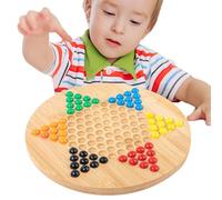 Dames Chinoises en Bois - Jeu de Société Éducatif pour Kids 3+ Ans | Ensemble de Pions Colorés et Échiquier Hexagonal | Jeu de Stratégie Classique Traditionnel Toute la Famille, Jusqu'à 6 Joueurs