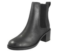 Dames Clarks Chamberly Top Bottines Cuir à Enfiler Talon Cubain