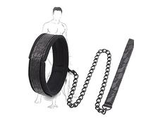 Dames, hommes, collier chaîne en cuir noir