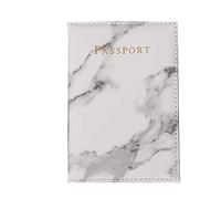 Dames Passeport éTui PU Marbre Documents de Titulaire de la Carte de CréDit Portefeuille Sac à Main Sac Pochette Gris