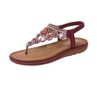 Dames sangle sandales plates été Boho strass chaussures habillées confort bout ouvert élastique bride la cheville sandales sans bretelles romaines Blouson compatible with Moto Homologué (Purple, 39)