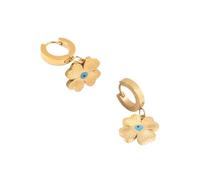 Dames Trèfle Boucles D'oreilles En Acier Inoxydable Trèfle Bague Boucles D'oreilles Simple Chanceux Goutte D'eau Bijoux Cadeau