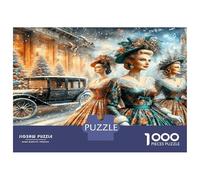 Dames Vintage Rue 1000 Pièces Puzzle Élégance Urbaine Puzzle Classique Carton Recyclé - Hit des Familles, Activité De Fête, Cadeau Anniversaire Et Loisirs Indoor 38x26cm/1000pcs