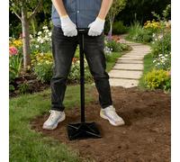 Dameuse de sol en Acier 8.7 kg - Plaque carrée 25 x 25 cm - Poignée en T - Pilon Compacteur de sol Dame de maçon pour Jardinage Compactage Horticulture
