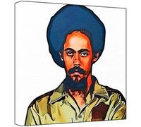 Damian Marley - Pop Art Impression sur toile Multicolore Fond blanc 30 x 30 x 2,5 cm