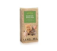 Damian-Wiklina Copeaux pour Petits Animaux - Sciure - Litière - Substrat pour rongeurs - Litière pour Cages - Efficace et Absorbant - Produit Naturel - Poids 1,5 kg, Volume 45 L