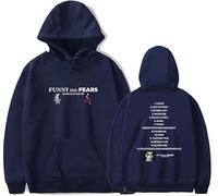 Damiano David Funny Little Fears 2025 Sweat-Shirt Homme Et Femme Ras du Cou, Manches Longues, De Casual Street Fashion,Bleu,S