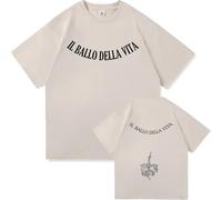 Damiano David Il Ballo Della Vita Tattoo T-Shirts Funny Little Fears Manches Courtes Mode en Coton Unisexe Harajuku Vintage T-Shirts Hip Hop Hommes Hauts pour Femme Cadeaux pour Les Fans-Khaki2||x_s