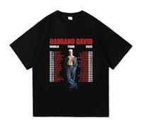 Damiano World Tour David T-Shirt Album Funny Little Fears Imprimé À Manches Courtes Coton Harajuku O Neck T Shirt Hommes Femmes Streetwear Unisexe Hip Hop Tops-Black3||l