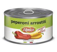 D'Amico Peperoni Arrostiti Interi e Spellati Piments rôtis entiers et décortiqués Frais Préparé 400g