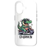 Damien Fun Alligator Motif Moto pour garçon Nom Damien Coque pour iPhone 17