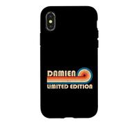 Damien Retro 70s 80s Sunset Stripe Coque pour iPhone X/XS