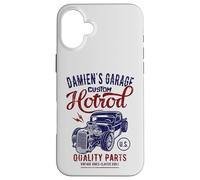 Damien's Hotrod Garage Classic Car Damien Coque pour iPhone 16 Plus