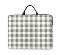 Damier Géométrique Gris Blanc Plaid Abstrait,Housse pour Ordinateur Portable 14 Pouces, Sacoche pour Ordinateur Portable, Mallette avec poignée