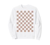 Damier Marron et Blanc - Motif Damier à Carreaux Sweatshirt