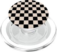 Damier Noir et crème 60s 70s esthétique PopSockets PopGrip pour MagSafe