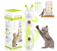 DAMIGHT Whirlie Jouet pour chat automatique avec motif de vers, jouet interactif pour chat d'intérieur, jouet réaliste pour chaton, chasse et saut