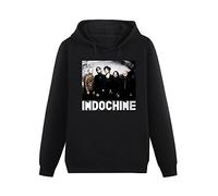 DAMIN Men's Indochine Fashion Vintage Black Sweatshirt Indochine Pop Francophonie Laventurier Canary Bay New Wave French Music Hoodie XXL