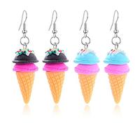 Damleng Lot de 2 paires de boucles d'oreilles pendantes en argile douce 3D pour femmes et filles faites à la main, Résine, NC