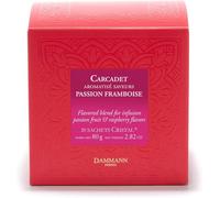 DAMMANN Carcadet Passion Framboise - Infusion Hibiscus aromes Framboise, Fruit de la passion | boite 20 Sachets Cristal