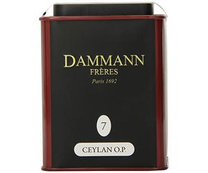 Dammann Frères - 7 - Ceylan O.P. boîte 100 g - Thé noir vrac - 7.5 cm x 7.5 cm x 9.5 cm