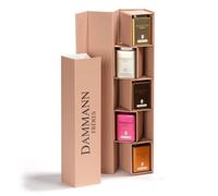Dammann Frères® | Coffret Iris | Coffret Assortiment de Thés et Tisanes | Coffret Cadeau 5 Saveurs de Thé et Tisane en Boîtes Métalliques | Thé aux feuilles et tisanes - 150 Gr | Coffret Thé
