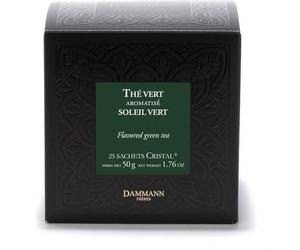 Dammann Frères - Thé Vert Soleil Vert - Sencha Vert à l'Orange - Boîte 25 Sachets Cristal - 50g
