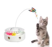DAMMAO - Jouets pour chat : jouet interactif automatique 3 en 1 pour chaton, papillon flottant, stylo d'embuscade mobile, piste à balles, double alimentation, alimentation USB, pour