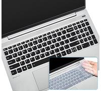 DAMMOMKO [2 pièces] Housse de Clavier pour Lenovo ideaPad Flex 5 15IIL05 2 en 1, 15IIL05, 3 15ALC6/17ALC6, Yoga Slim 7 15 & 7i 15, 15,6 Skin - Noir + Transparent