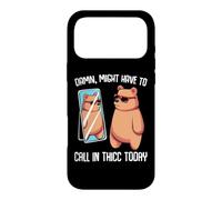 Damn Might Have to Call in Thicc Today Bear Mirror Meme Coque pour iPhone 17 Pro Max
